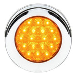 4″ Fleet Flat Surface Mount LED Light with Chrome Twist & Lock Bezel Amber /Amber