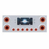 SS Rear Center Panel w/23 LED 4" & 9 LED 2" Mirage Light & Bezel - Red LED/Red Lens