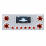 S.S Rear Center Panel w/23 LED 4" & 9 LED 2" Mirage Light & Bezel - Red LED/Red Lens