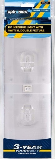 Interior Light Double fixture with on/off switch, clam