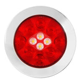 4" Flange Mount Combo LED Light with Twist-On Bezel Fleet Chrome Bezel Red Clear