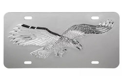 Stainless Steel License Plate with 3D Flying Eagle Emblem