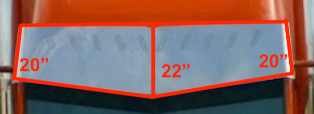 22” To 20” Visor Fits Freightliner Classic / Fld Condo 10 Hidden Lights Hole Stainless Steel