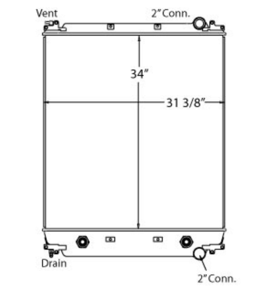 Radiator Plastic Tank, Aluminum Core fits Freightliner M2 106 2008-2015