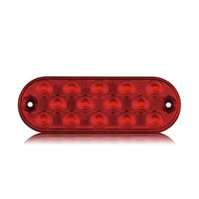 6" Oval Thin Profile Surface Mount LED Warning Light - Red Strob Maxxima