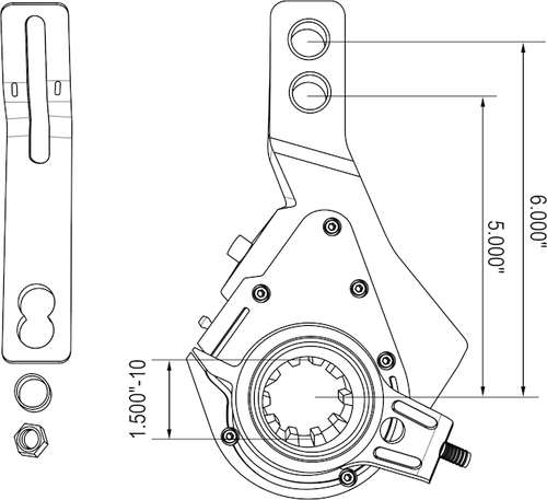 Slack Adjuster, Automatic, 5" - 6", Haldex Style 10T