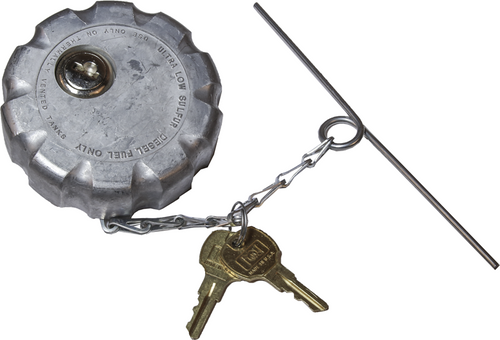 Fuel Cap Multiple fits Volvo / fits Mack Applications Vn1 6.5" Retaining Chain, Threaded Neck 3"
