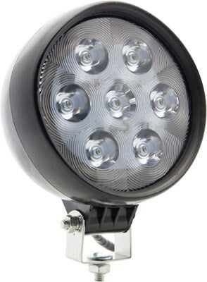 7-LED work light with flood beam, rubber housing, adjustable mounting bracket, hard wired, 12-24V