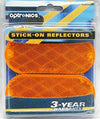 Pair oblong, yellow, self adhesive/screw mount reflectors, clam