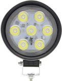 7-LED work light with flood beam, rubber housing, adjustable mounting bracket, hard wired, 12-24V