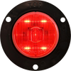 2” Red PC rated marker/clearance light, flange mount, PL-10 connection