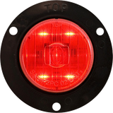 2” Red PC rated marker/clearance light, flange mount, PL-10 connection
