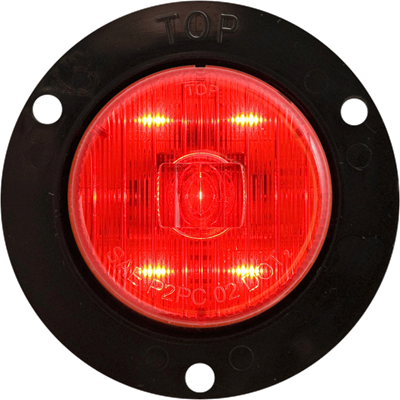 2” Red PC rated marker/clearance light, flange mount, PL-10 connection
