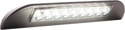 9-LED surface mount strip light, black housing, 12-24V