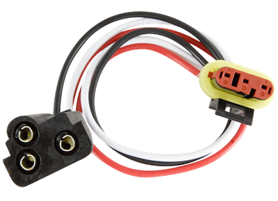 Adapter: Weathertight plug to female PL-3 plug, 10”
