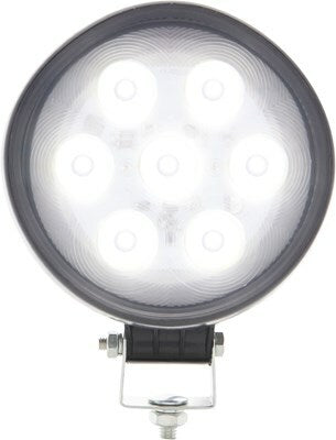 7-LED work light with flood beam, rubber housing, adjustable mounting bracket, hard wired, 12-24V