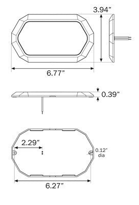 Surface mount LED dome light with white base and trim ring, touch switch on lens, dimmable with memory 12V-24V