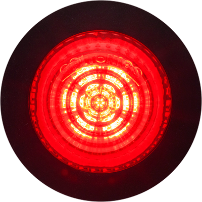 Red 1-1/4” LED marker/clearance light with grommet, 6-in. leads with 2-pin female Delphi connector