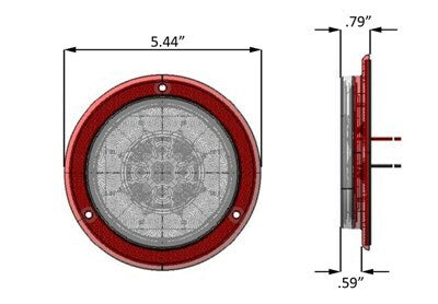 LED 4" Stop/Turn/Tail/Back-Up Light with Reflex Mounting Flange