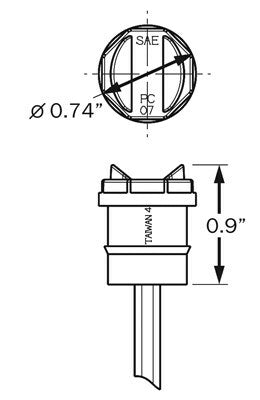 Clear lens yellow 3/4" PC rated marker/clearance light