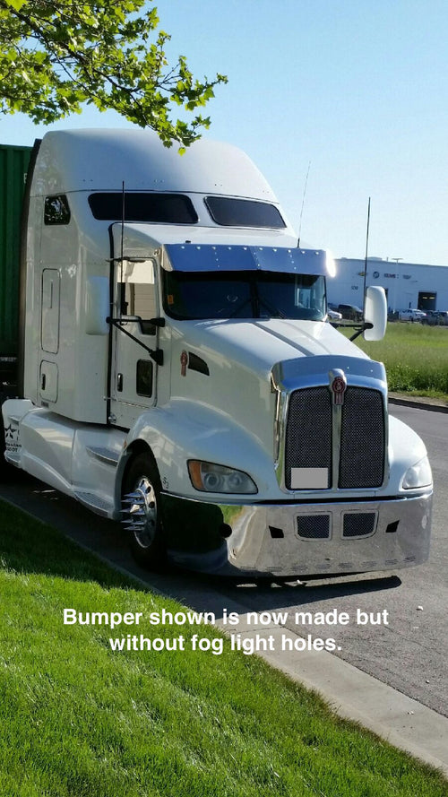 22” Chrome Bumper (Kenworth T660 2007-2016 Models) Aerodynamic, W/ Grille Installed, Air Vent, Tow & 10 Hidden Light Holes