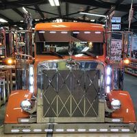 10 1/2” - 12”  Visor Fits Peterbilt 357, 378, 379, 386, 389 Ultra Cab For Painting With 6 Lights Hole S.Steel