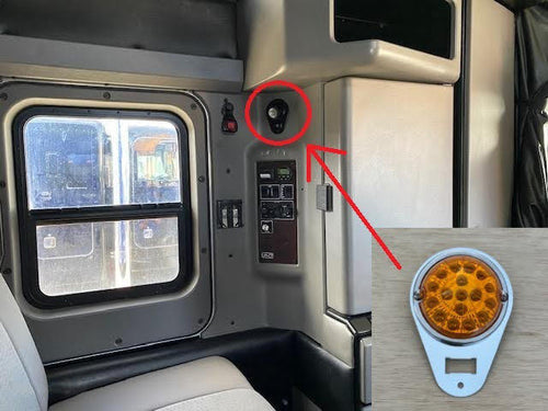 Teardrop Style Interior Dome Light PLATE - (1) Watermelon Light Holes - (1) Switch Hole Stainless 304 KW, T600 / T660 / T800 / W900