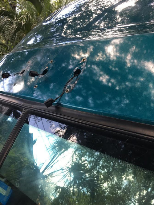 18 1/2” Visor V-Style 8 Hidden Light Holes. fits Freightliner Cascadia And Day Cab 2008-2017