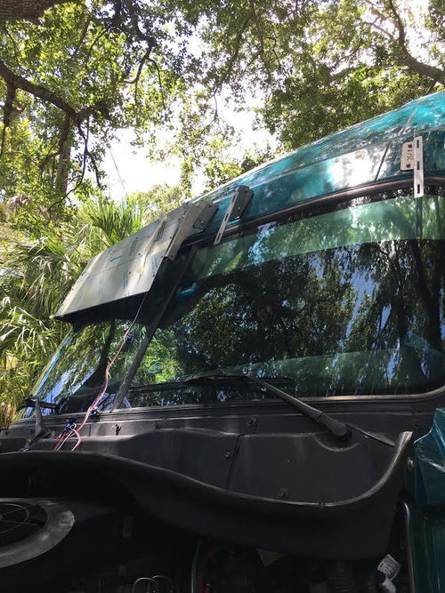 18 1/2” Visor V-Style 8 Hidden Light Holes. fits Freightliner Cascadia And Day Cab 2008-2017