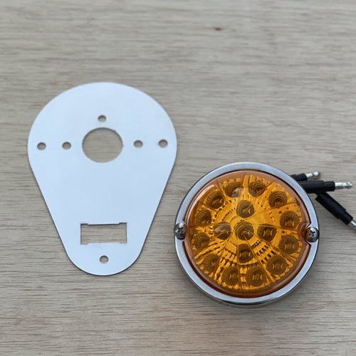 Teardrop Style Interior Dome Light PLATE - (1) Watermelon Light Holes - (1) Switch Hole Stainless 304 KW, T600 / T660 / T800 / W900