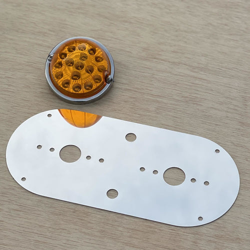 ( No Bulb ) Interior Dual Watermelon Dome Light Plate Stainless 304 Fits KW, W900 / PB, 359 / 379 / 389