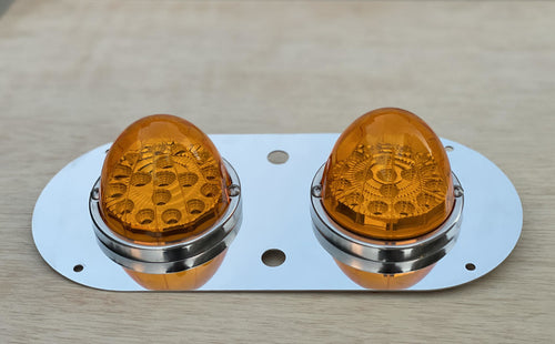 ( No Bulb ) Interior Dual Watermelon Dome Light Plate Stainless 304 Fits KW, W900 / PB, 359 / 379 / 389