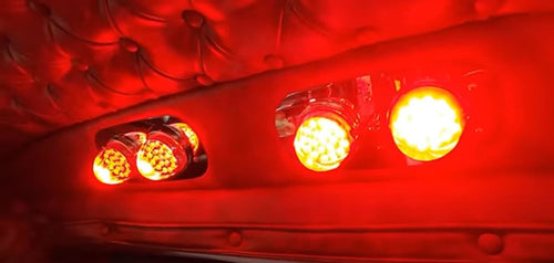 ( No Bulb ) Interior Dual Watermelon Dome Light Plate Stainless 304 Fits KW, W900 / PB, 359 / 379 / 389