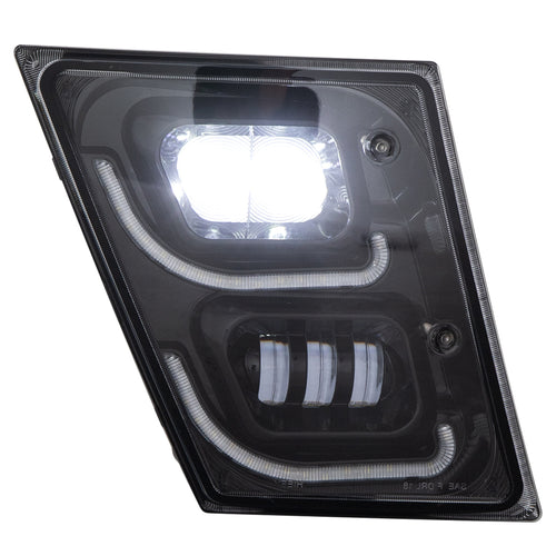 Black High Power LED Fog Light for 2003 - 2017 fits Volvo VN/VNL Passenger Side
