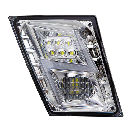 Chrome Housing High Power LED Fog Light for Volvo VN/VNL - Passenger Side