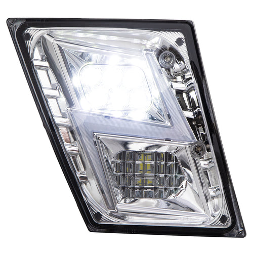 Chrome Housing High Power LED Fog Light for Volvo VN/VNL - Passenger Side