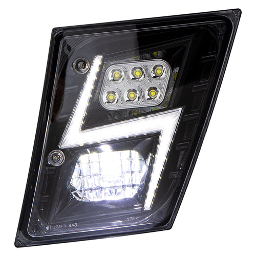 Black High Power LED Fog Light for 2003 - 2017 fits Volvo VN/VNL Driver Side