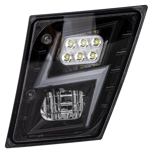 Black High Power LED Fog Light for 2003 - 2017 fits Volvo VN/VNL Driver Side