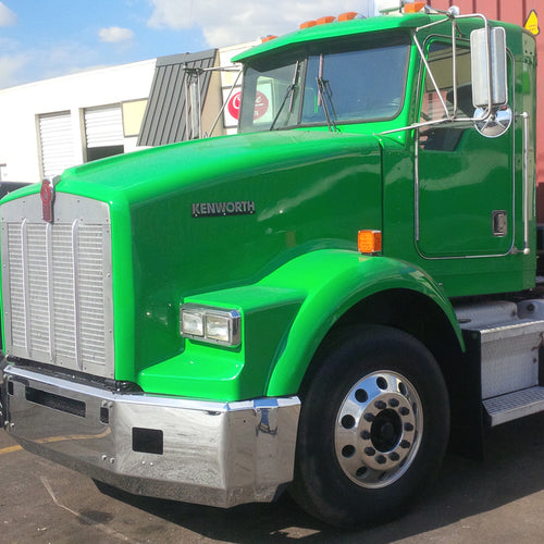 18” Chrome Bumper (Kenworth T800 2003-1986) Aero, W/ 4 Mounting Bolts, Tow & Fog Light Holes