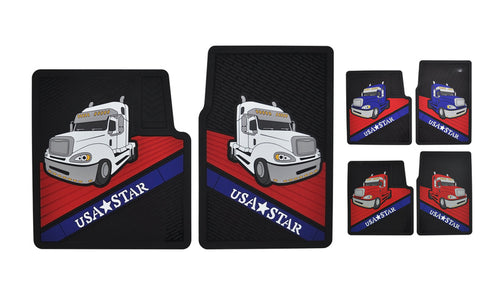 Rubber Floor Mats fits Freightliner Columbia (Set)